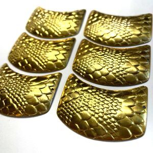 Dragon Scales Brass Stamping Fantasy Cosplay Art Supplies Findings 6pc Snake